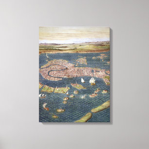 VENEDIG: KARTE, 16. JAHRHUNDERT LEINWANDDRUCK