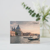 Venedig Kirche Gondola Foto Postkarte (Stehend Vorderseite)