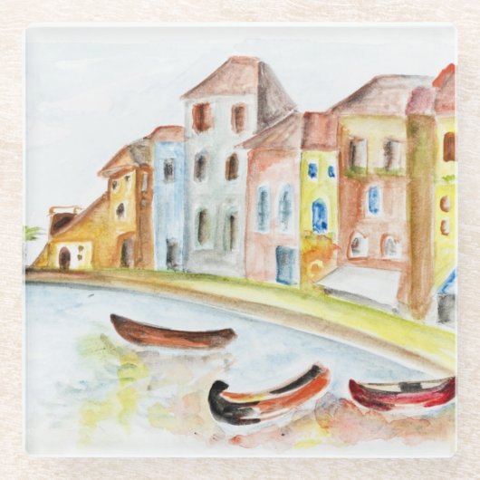 Venedig-Konzept Glasuntersetzer (Vorderseite)