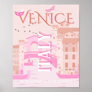Venedig Kunst, Italien, Reisen Kunst, Pastell Poster