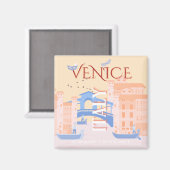 Venedig Kunst, Italien, Reisen Kunst, Retro Magnet (Vorderseite/Rückseite)