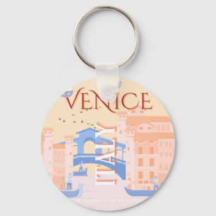 Venedig Kunst, Italien, Reisen Kunst, Retro Schlüsselanhänger