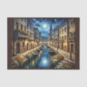 Venedig-Landschaft nachts mit Van Gogh-Himmel Seidenpapier (Vorderseite)