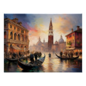 Venedig Landschaft: Sonnenuntergang, Canal Grande, Poster (Vorderseite)
