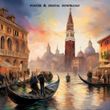 Venedig Landschaft: Sonnenuntergang, Canal Grande,