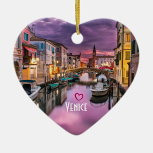 Venedig, landschaftlicher Kanal Italiens u. Keramik Ornament