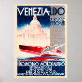 Venedig Lido 1930 Wettbewerb für Motorboote Poster (Vorne)
