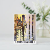 Venedig Lido Italien Vintage Postkarte (Stehend Vorderseite)