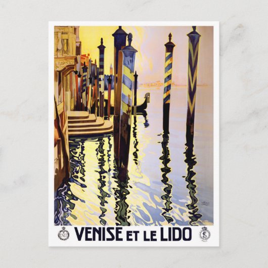 Venedig Lido Italien Vintage Postkarte (Vorderseite)