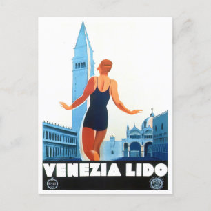 Venedig Lido Italien Vintage-Reise Postkarte