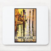Venedig Lido Vintage Reiseplakat Mousepad (Vorne)