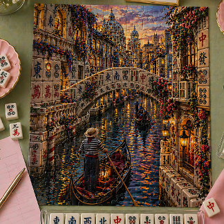 Venedig Mahjong Kachel Kanal Romantisch Gondel Flo Puzzle