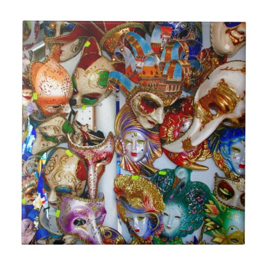 Venedig-Masken Fliese (Vorderseite)