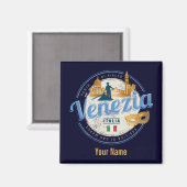 Venedig mit Gondolier Italien Karneval Vintag Magnet (Vorderseite/Rückseite)