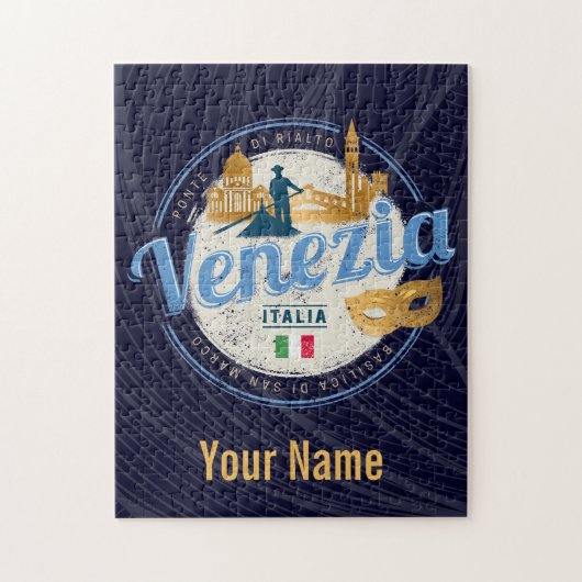 Venedig mit Gondolier Italien Karneval Vintag Puzzle (Vertikal)