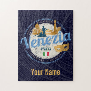 Venedig mit Gondoliere Italien Karneval Vintage Puzzle