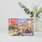 Venedig - Pen & Wash Postcard Postkarte (Stehend Vorderseite)