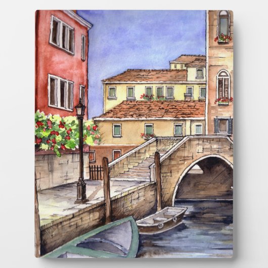 Venedig - Pen & Wash Wasserfarbe Fotoplatte (Vorderseite)