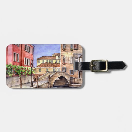 Venedig - Pen & Wash Wasserfarbe Gepäckanhänger (Vorderseite horizontal)