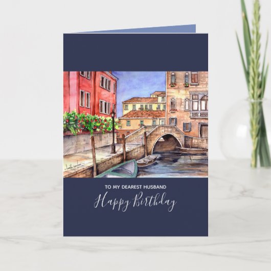 Venedig - Pen & Wash Wasserfarbe Karte (Vorderseite)