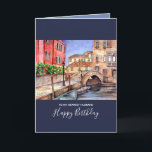 Venedig - Pen & Wash Wasserfarbe Karte<br><div class="desc">Auf der Grundlage meiner Feder und Aquarellwäsche-Illustration einer Szene in Venedig,  Italien mit seinen prächtigen alten Gebäude und Kanälen und traditionellen Brücke,  mit bunten Blumenhecken auf den links. Eine schöne Szene,  die das Erinnern an den Urlaub zurückbringt. Bitte Karo in meinem Shop für passende Artikel.</div>