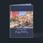 Venedig - Pen & Wash Wasserfarbe Karte<br><div class="desc">Auf der Grundlage meiner Feder und Aquarellwäsche-Illustration einer Szene in Venedig,  Italien mit seinen prächtigen alten Gebäude und Kanälen und traditionellen Brücke,  mit bunten Blumenhecken auf den links. Eine schöne Szene,  die das Erinnern an den Urlaub zurückbringt. Bitte Karo in meinem Shop für passende Artikel.</div>