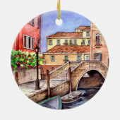 Venedig - Pen & Wash Wasserfarbe Keramikornament (Hinten)