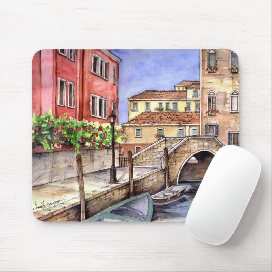Venedig - Pen & Wash Wasserfarbe Mousepad (Mit Mouse)