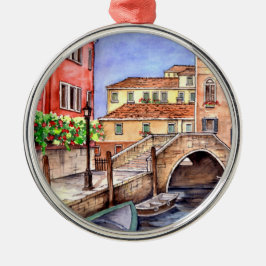 Venedig - Pen & Wash Wasserfarbe Ornament Aus Metall