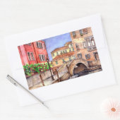 Venedig - Pen & Wash Wasserfarbe Rechteckiger Aufkleber (Umschlag)