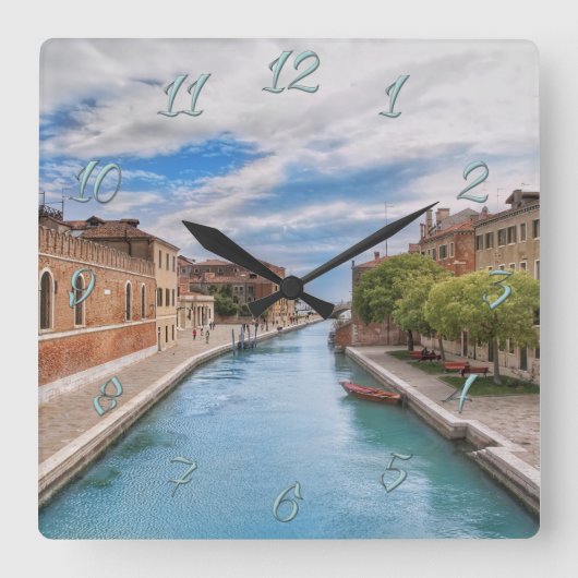 Venedig Quadratische Wanduhr (Vorderseite)