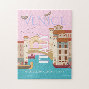 Venedig Reise Kunst, Italien, Retro Reise Kunst Puzzle