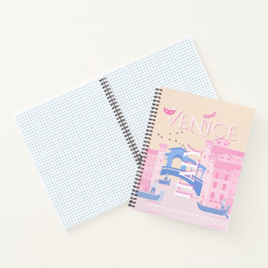 Venedig Reisen Kunst, Italien, Reisen Kunst, Rosa Notizblock (Innenseite)