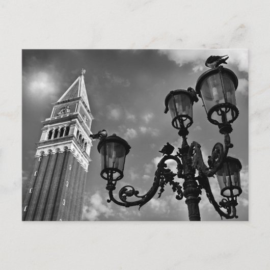 Venedig San Marco Tower und Street Lights Postkarte (Vorderseite)