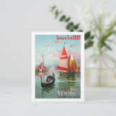Venedig, Segelboote, Gondelbahn, Vintag, Reise Postkarte (Stehend Vorderseite)