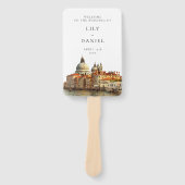 Venedig Skyline Aquarell Hochzeitsprogramm Fächer (Vorderseite)