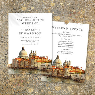 Venedig Skyline Aquarell Junggesellinnenabschied W Einladung