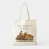 Venedig Skyline Aquarell Mädchen-Wochenende Tragetasche (Rückseite)