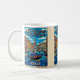 Venedig Stadt der Kanäle Vintage Reiseposter Kaffeetasse