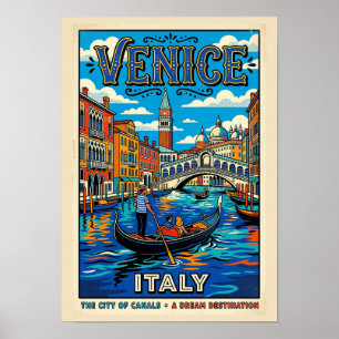 Venedig Stadt der Kanäle Vintage Reiseposter Poster