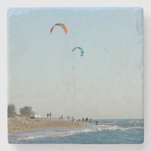 Venedig-Strand-Drachen-Surfer Steinuntersetzer (Vorderseite)