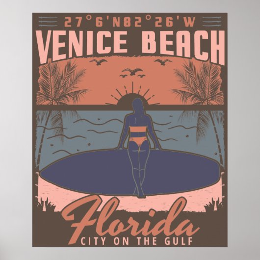 VENEDIG STRAND FLORIDA - SURFMÄDCHEN. POSTER (Vorne)