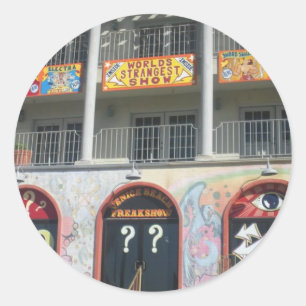 Venedig-Strand-Freak-Show Runder Aufkleber