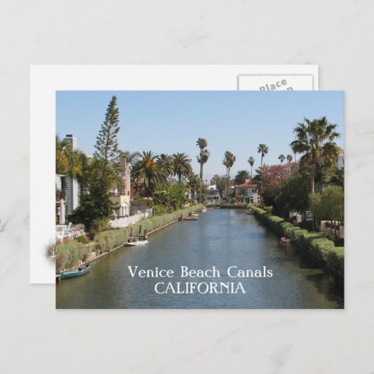 Venedig-Strand-Kanal-Postkarte! Postkarte (Vorne/Hinten)