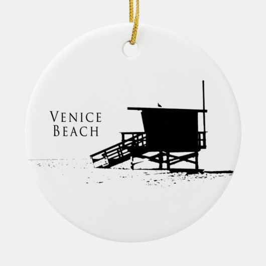 Venedig-Strand-Silhouette-Verzierung Keramikornament (Vorne)