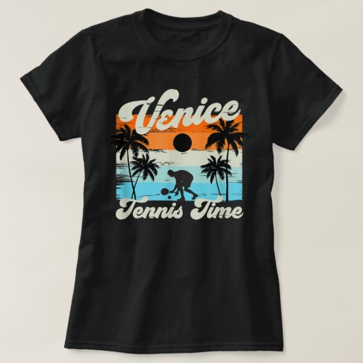 Venedig Tennis Time - Retro Vintages Paddel T-Shirt (Design vorne)