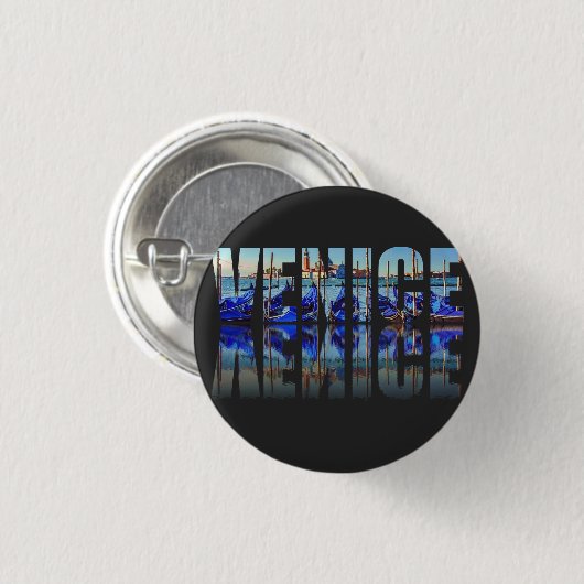 Venedig-Text mit Reflektion Button (Vorne & Hinten)