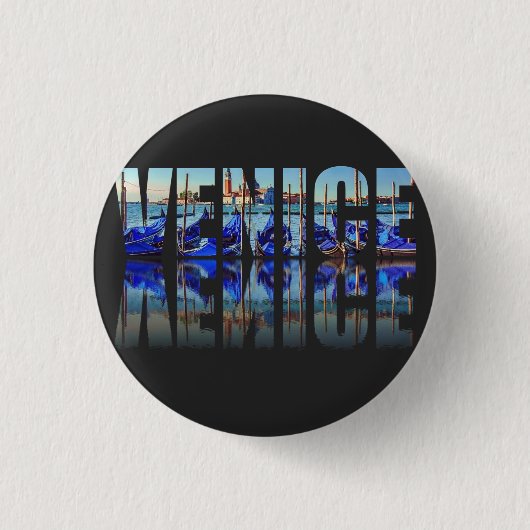 Venedig-Text mit Reflektion Button (Vorderseite)