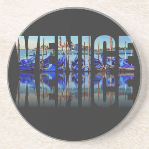 Venedig-Text mit Reflektion Getränkeuntersetzer