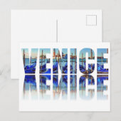Venedig-Text mit Reflektion Postkarte (Vorne/Hinten)